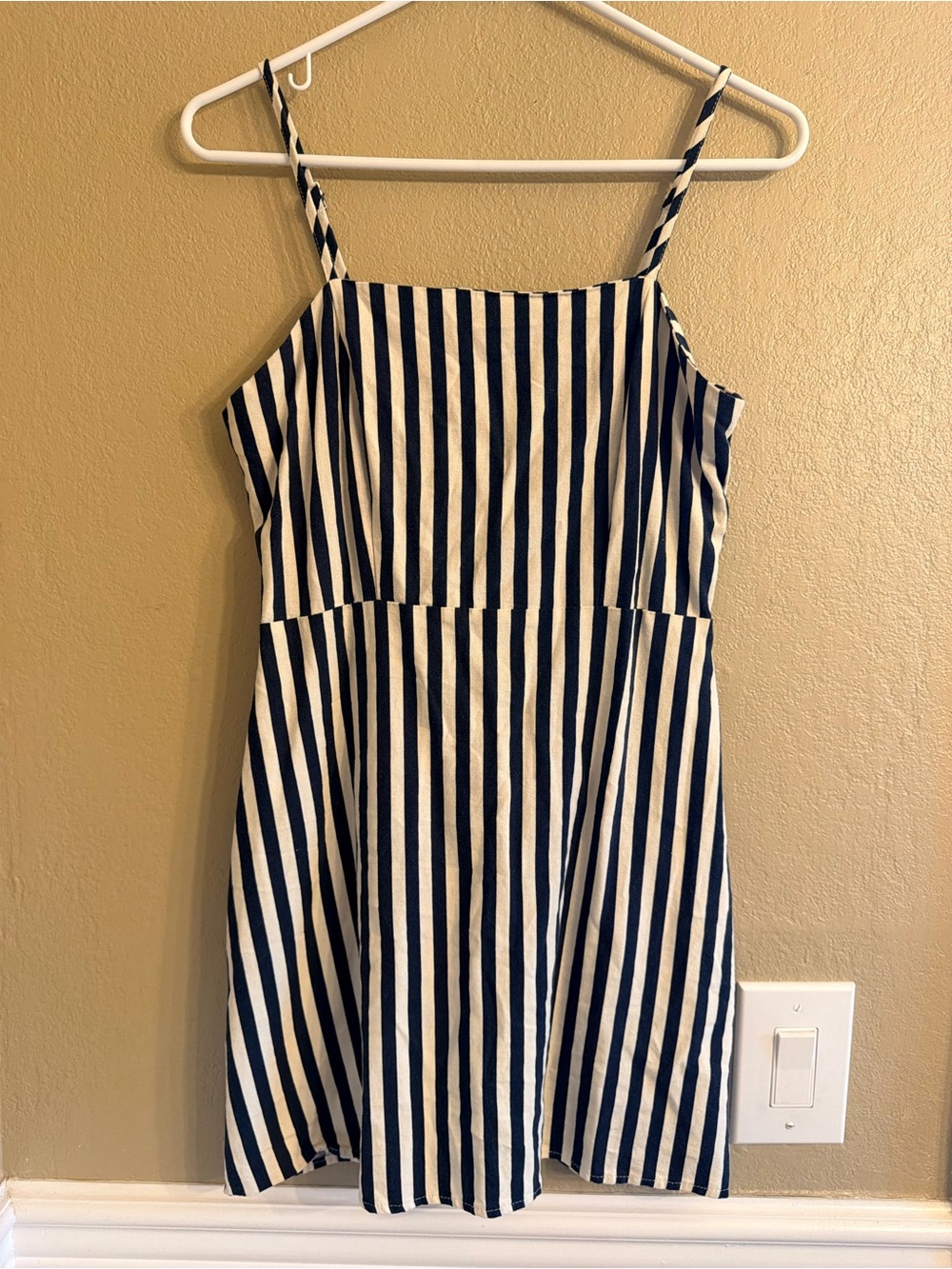 Cotton On Striped Navy and White Sundress - Spaghetti Strap Women's Dress